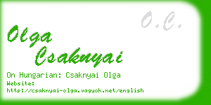 olga csaknyai business card